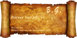 Barna Gerjén névjegykártya